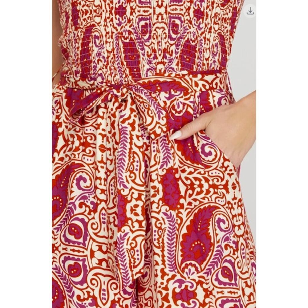 She + Sky - Smocked Tube Jumpsuit w/Waist Tie - Small - Picture 5 of 6